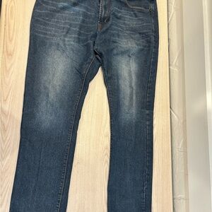 Classic Dark Blue Men's Straight Jeans